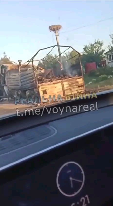 A column of Russian military equipment was broken in Kurshchyna. NSFL