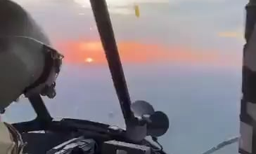 Interception of a Russian UAV by fire from an on-board Mi-8 helicopter machine gun,