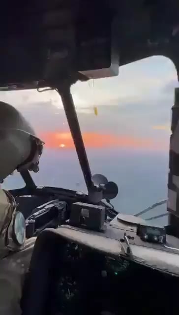 Interception of a Russian UAV by fire from an on-board Mi-8 helicopter machine gun,