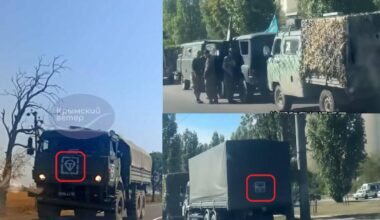 t looks like the Russian Federation is pulling its troops out of Crimea to enter the Kursk region. This tactical sign apparently belongs to the 56th Guards Airborne Assault Regiment. Saw in Crimea in the north + in Voronezh in a column of airborne troops heading to Kursk.