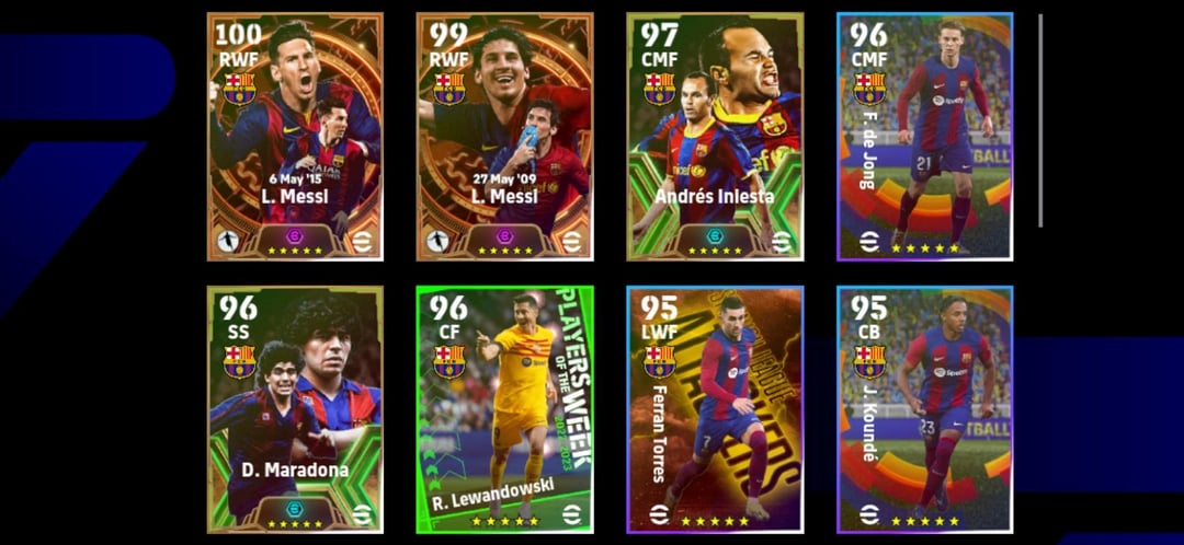 Rate my efootball 24 barca cards