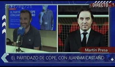 Martin Presa, Rayo Vallecano's president, praises the barcelona board in an interview with Juanma Castaño from COPE who was vissibly upset by Presa's words.