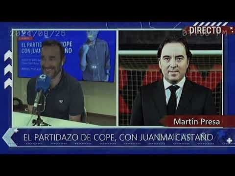 Martin Presa, Rayo Vallecano's president, praises the barcelona board in an interview with Juanma Castaño from COPE who was vissibly upset by Presa's words.