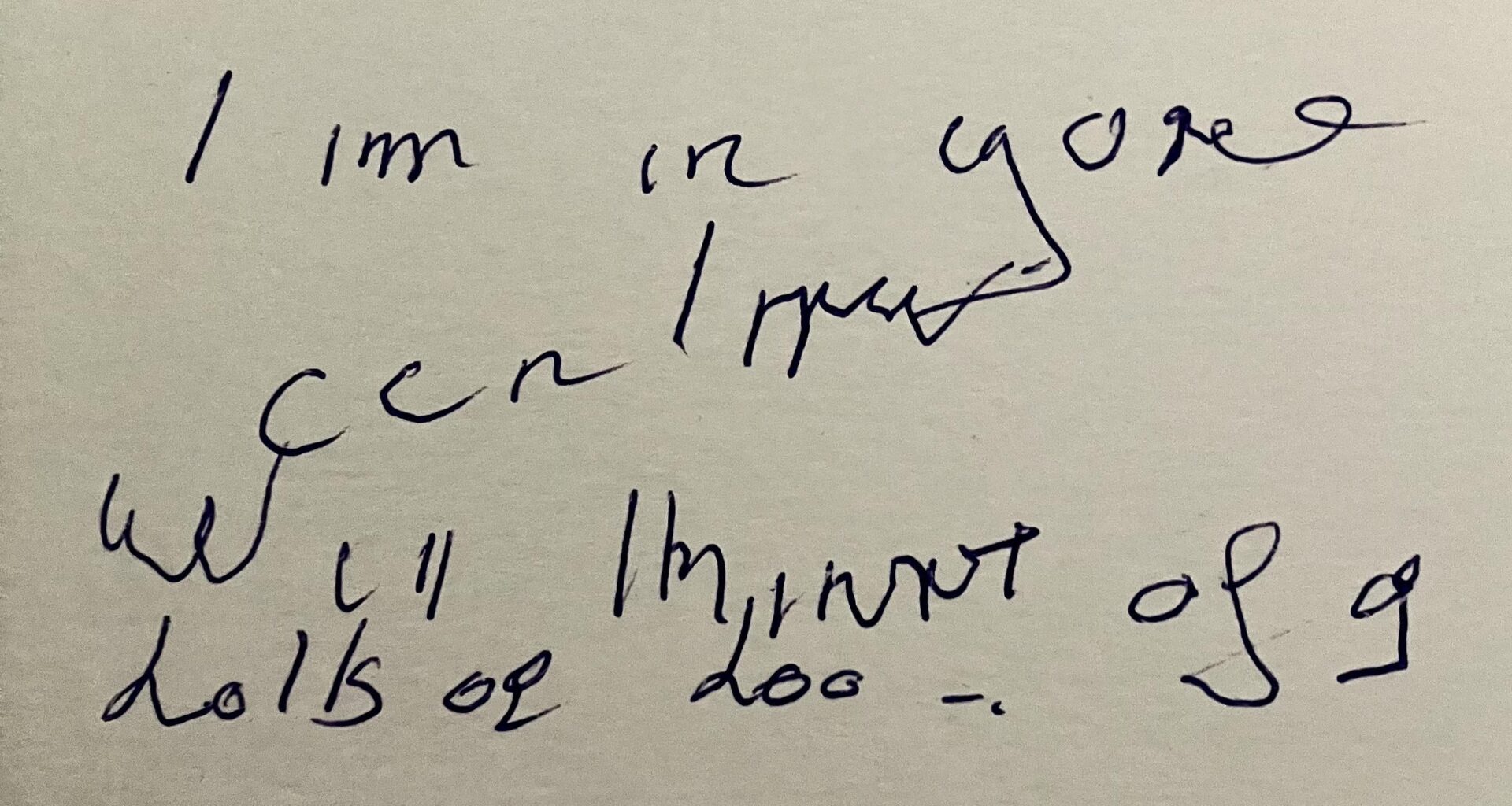 Trying to get eyes on this card my grandmother wrote me as none of us can quite work out what it says—any ideas?