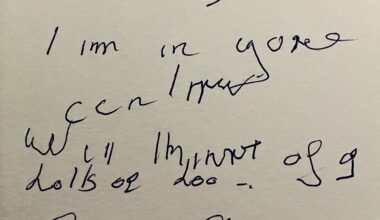 Trying to get eyes on this card my grandmother wrote me as none of us can quite work out what it says—any ideas?