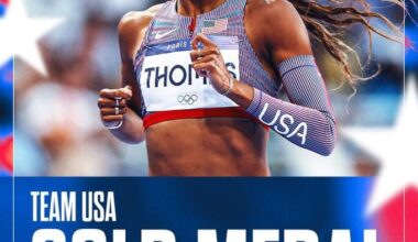 Congratulations to Gabby Thomas of the USA winning Gold at the Women’s 200 meter.