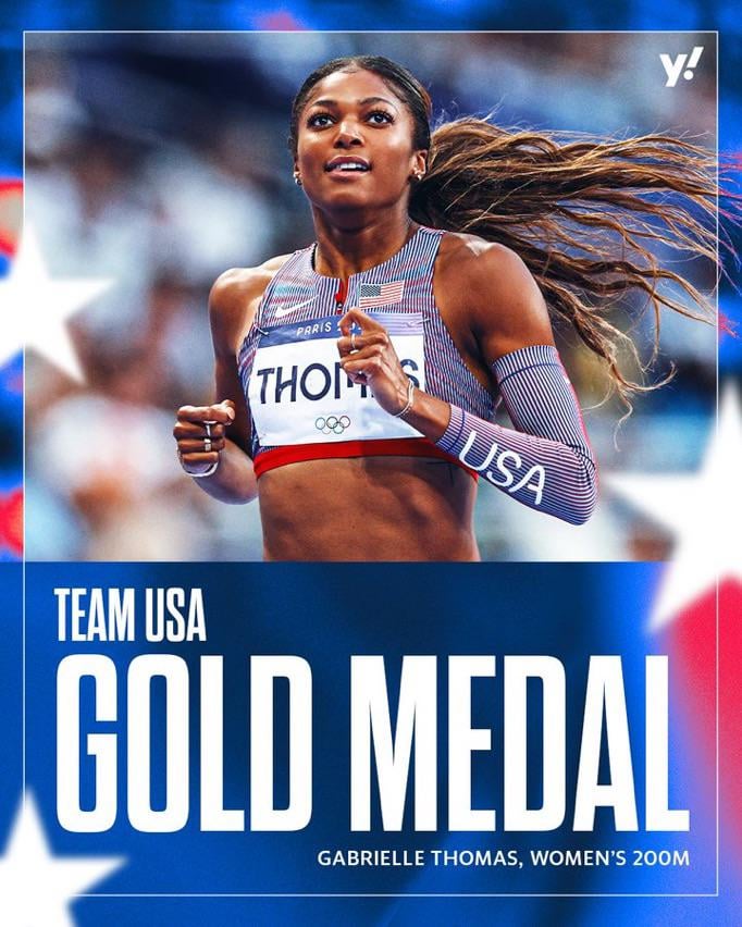 Congratulations to Gabby Thomas of the USA winning Gold at the Women’s 200 meter.