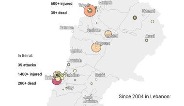 [OC] Visualizing 20 Years of Violence in Lebanon: Over 70 Attacks Mapped from 2004 to 2024. Link to interactive map in comments.