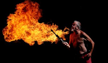 Fire performer at Framlingham Castle yesterday