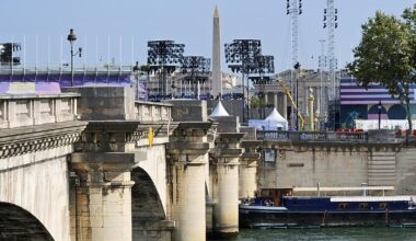 Place de la Concorde is getting ready for opening ceremony of paralympics