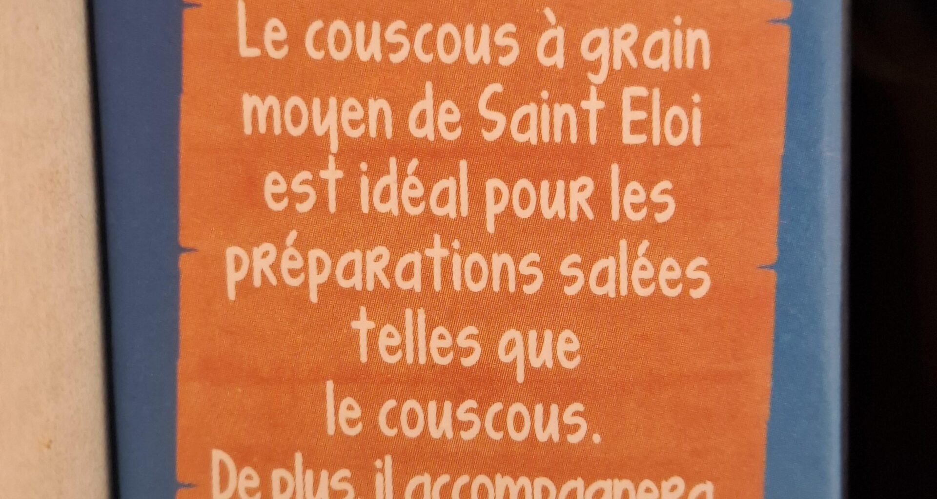 Ingrédients recommandés pour faire un couscous : du couscous