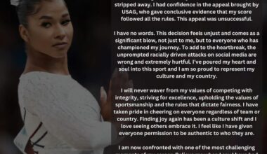 Jordan Chiles issues statement after being stripped of Olympic bronze medal: “This decision feels unjust and comes as a significant blow, not just to me, but to everyone who has championed my journey”