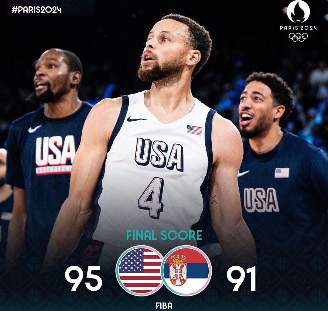 Team USA Men’s Basketball beats Team Serbia 95-91 and moves on to the gold medal game against France