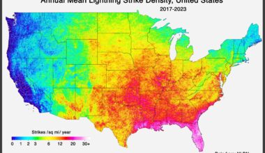 [OC] U.S. Annual Mean Lightning Strike Density (this took me a long time)