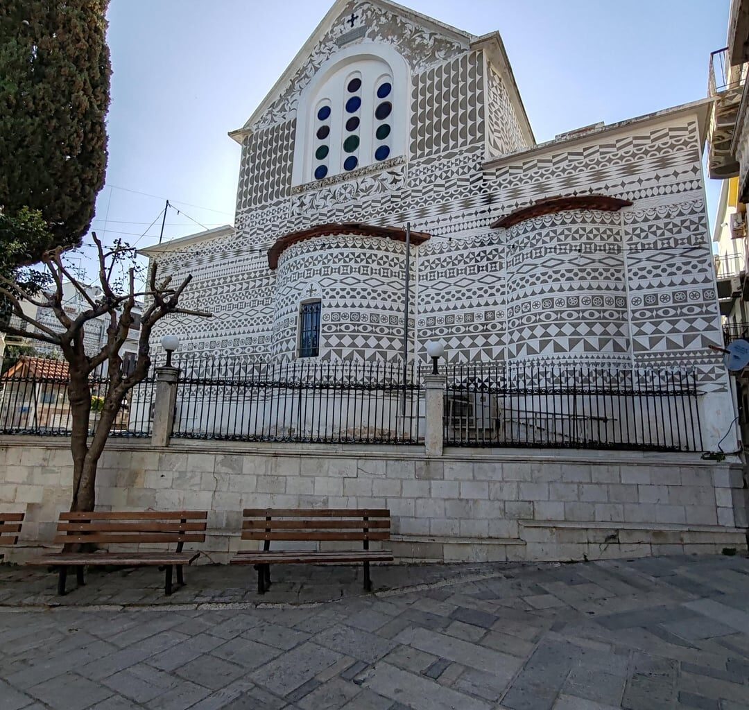 One church in Pyrgi, Chios, Greek Islands  .OC.