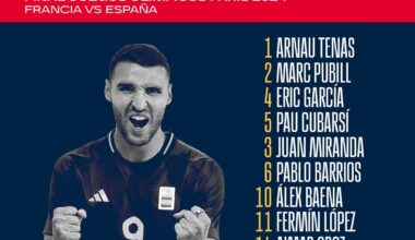 Pau Cubarsí, Eric García and Fermín López start for Spain in the Olympic Games Final against France.