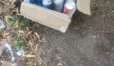 Box of beers outside my back gate