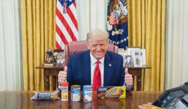 Shilling beans from the Oval Office? Not weird at all.