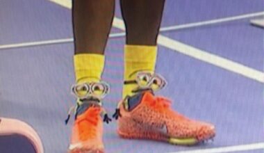 Ugandan athlete Tarsis Orogot's socks in the men's 200m semi today 😭