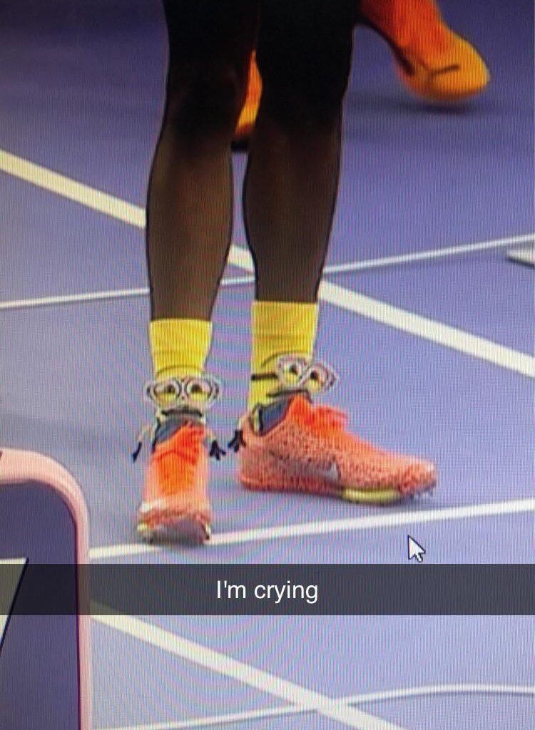 Ugandan athlete Tarsis Orogot's socks in the men's 200m semi today 😭