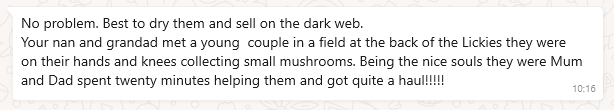 Asked my dad if mushrooms growing in the grass is bad.