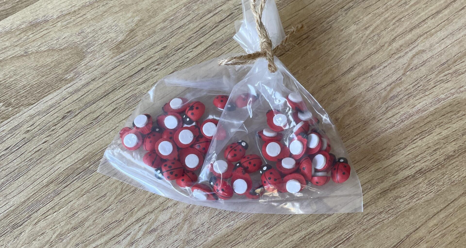 Got these little ladybirds with stickers on the back for a £1 on the market. I’m going to stick them in random places all over the mother-in-law’s kitchen.