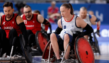 Sarah Adam became the first woman to play on the U.S. wheelchair rugby team at the Paralympics. ( That spirit)