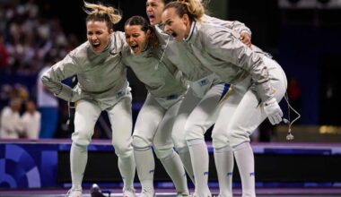 Ukrainian women's sabre fencing team wins gold