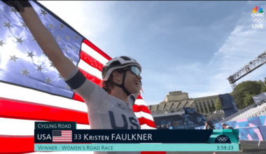 Huge upset: Kristen Faullkner (USA) wins Women's Road Bike race!