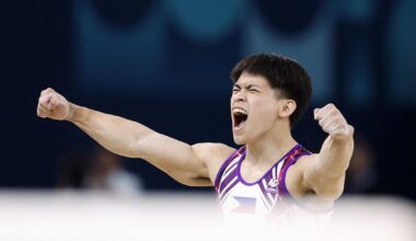 Carlos Yulo from the Philippines wins Gold in Floor Exercise