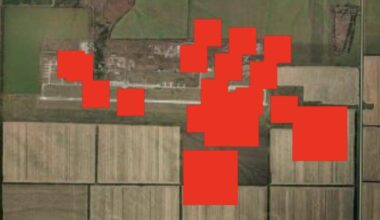 NASA fire map showing satellite recording of the extent of fire spread at the Morozovsk airfield.