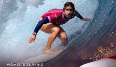 Caroline Marks wins the USA 2nd ever surfing medal as the USA ties China with 21 gold medals