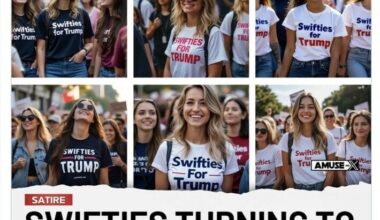 Donald J. Trump falls for fake “swifties for Trump” post that is marked “SATIRE”!!!