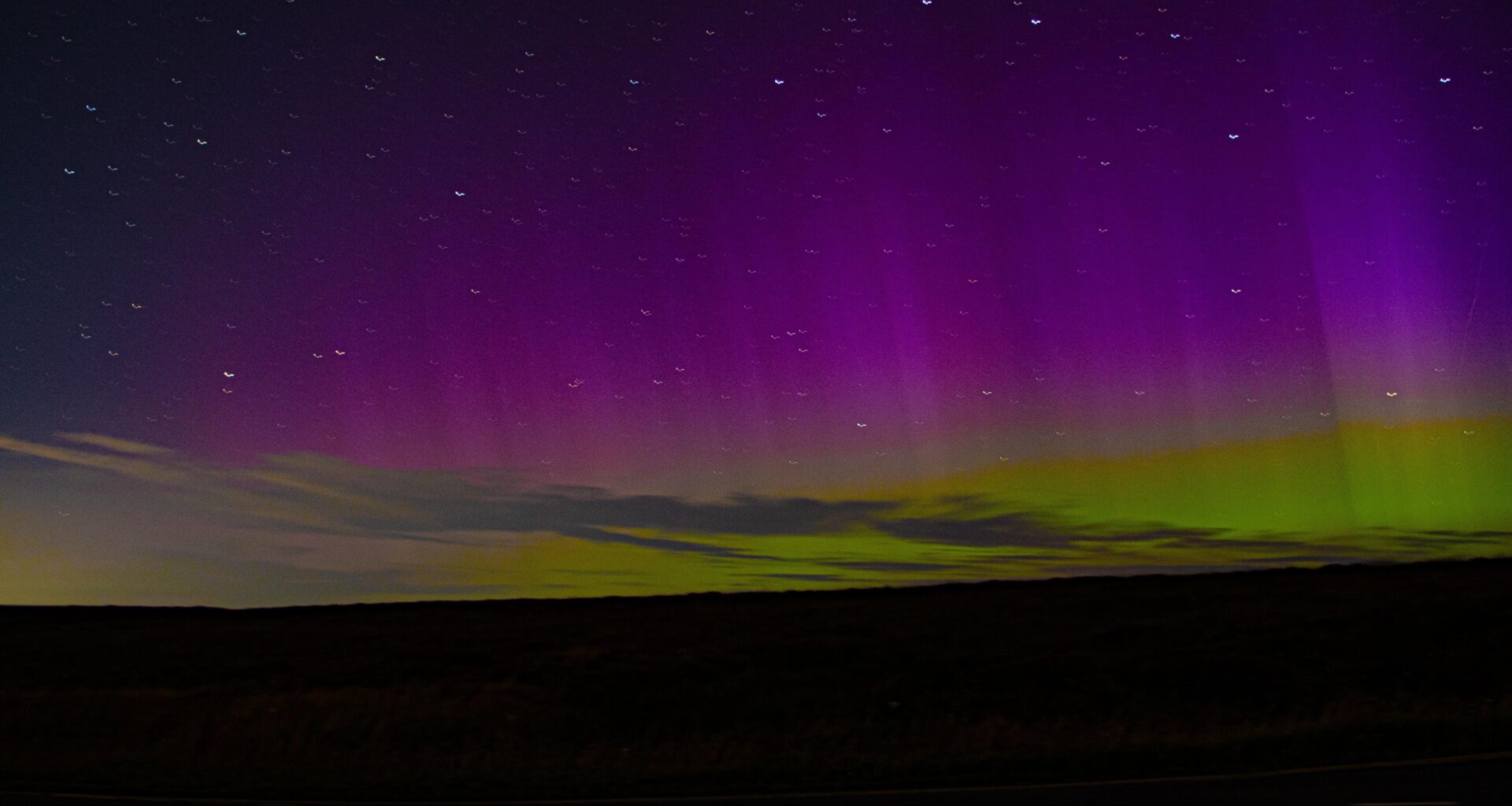 I missed the last aurora, finally captured it last night in the Peak District.