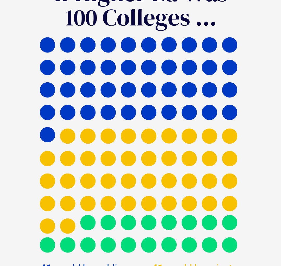 [OC] What if higher ed’s nearly 4,000 degree-granting colleges were boiled down to 100 institutions?