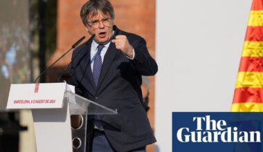 Carles Puigdemont no longer in Spain and will not give himself up, lawyer says • Fugitive Catalan separatist has returned to Belgium after flying visit to Barcelona in which police failed to arrest him