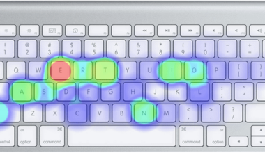 My thesis keyboard heatmap with different keyboard layouts