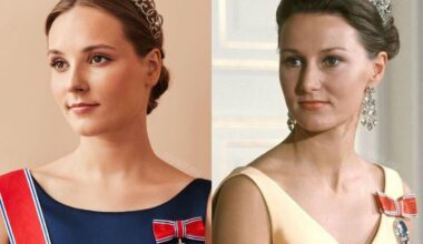 Princess Ingrid Alexandra at 18 and her grandmother Queen Sonja at 32