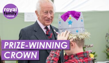 King Charles Shown Spectacular Cardboard Crown Made by Schoolboy