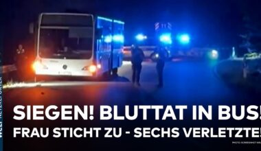 SIEGEN: Bluttat in Linienbus! Frau sticht mit Messer auf Fahrgäste ein - sechs Verletzte