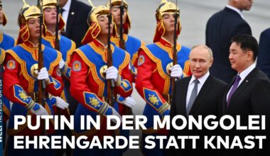 UKRAINE-KRIEG: Ehrengarde statt Festnahme - Wladimir Putin in der Mongolei