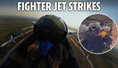 Watch moment Ukrainian fighter jets destroy Russian targets in new spectacular footage