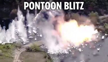 Dramatic moment Ukraine forces blow Russian pontoon bridges to pieces during Kursk assault