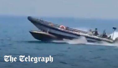 Moment Spanish police boat runs over migrant speedboat