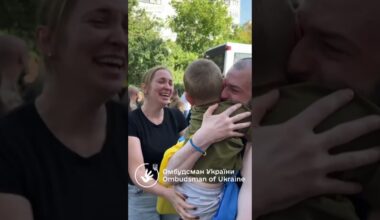 Ukrainian prisoner of war reunites with son