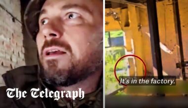 Moment Russian films himself being hunted by Ukrainian drone