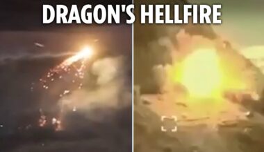 Terrifying Ukrainian 'Dragon' drone drops 2,500C molten iron on Putin's men sparking hellish fires