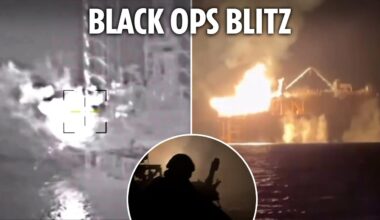 Incredible POV video shows Ukrainian special ops blowing up key Russian gas rig in daring raid