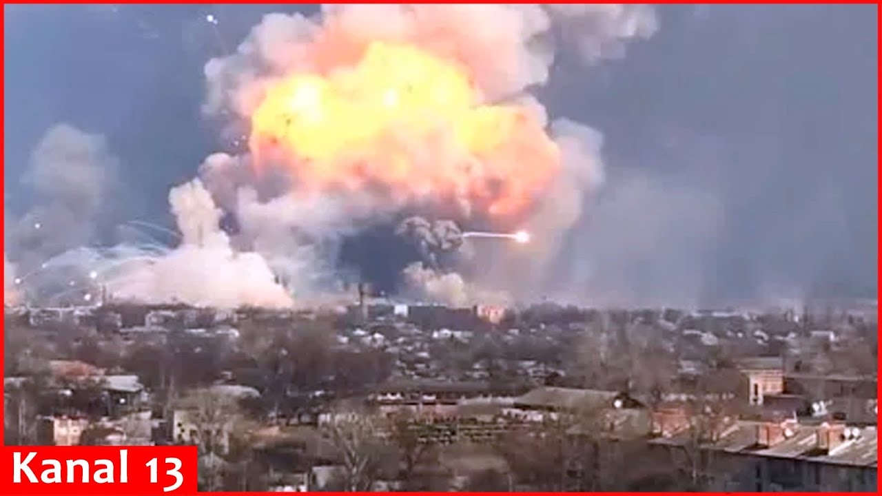 Huge explosion and fires on Russian territory - Ukrainian army struck with more than 100 drones