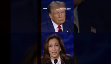 Kamala Harris digs at Donald Trump over 'bored' fans leaving his rallies. #USElection #BBCNews